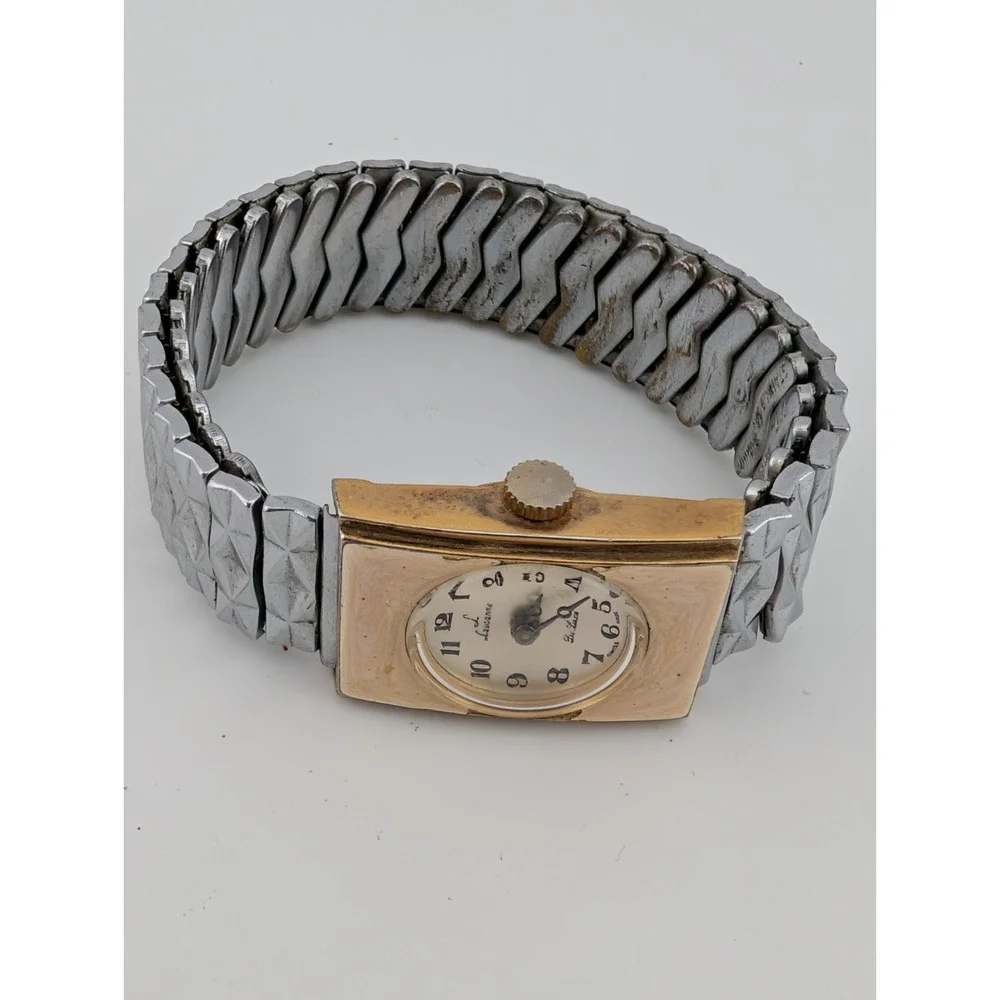 Lausanne De Luxe Swiss Mechanical Watch Women 21mm Case Stretch Band-‎ Working